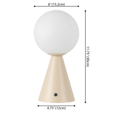 Macie 11.75" Modern Minimalist Globe Rechargeable/Cordless Dimmable Integrated LED Table Lamp with Touch Sensor